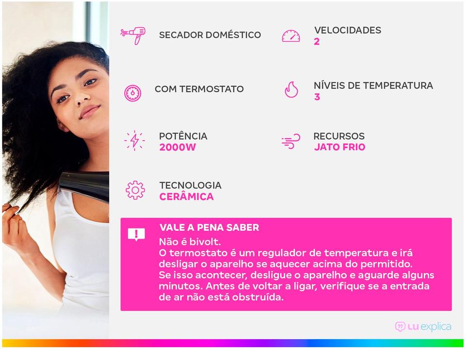 Secador de Cabelo Mondial Golden Rose SC-32 - 1