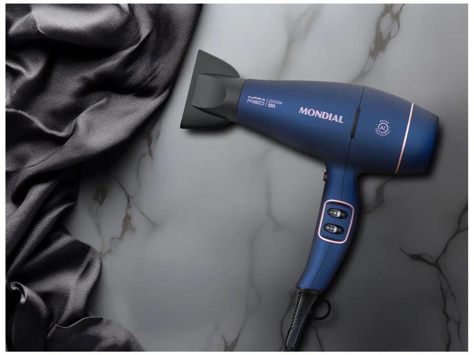 Secador de Cabelo Mondial Infrared Rosé e Azul 2000W 2 Velocidades SCP-01-IR - 10