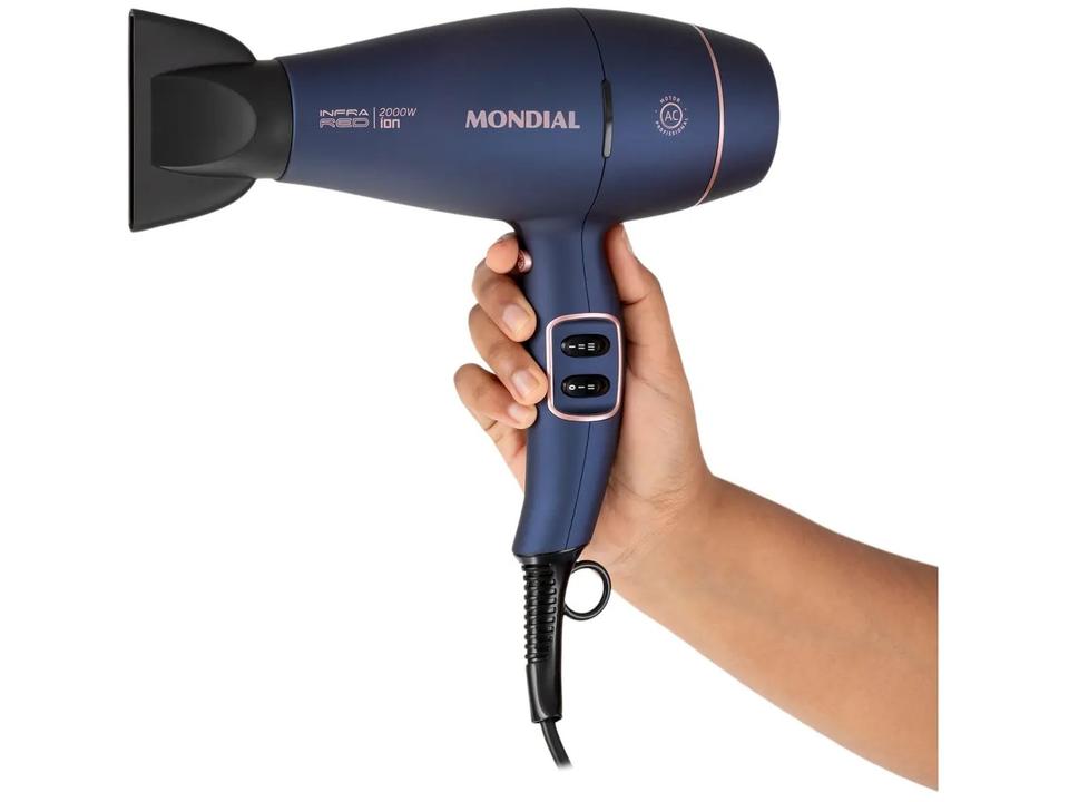 Secador de Cabelo Mondial Infrared Rosé e Azul 2000W 2 Velocidades SCP-01-IR - 9
