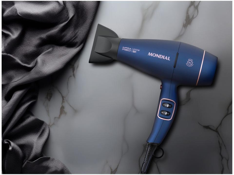 Secador de Cabelo Mondial Infrared Rosé e Azul - 3