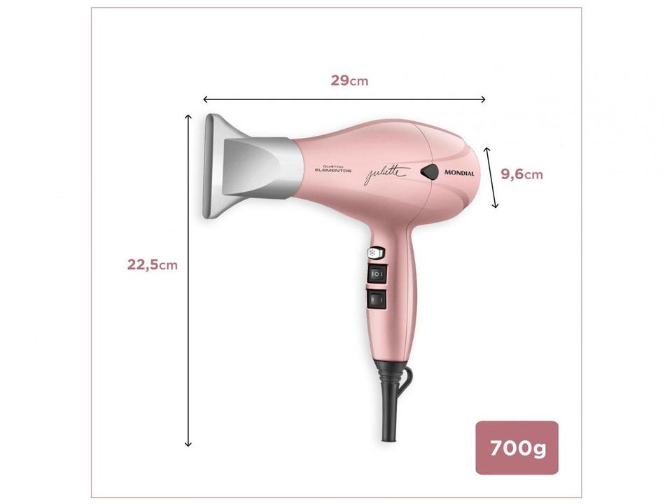 Secador de Cabelo Mondial Juliette Golden Rose - 8