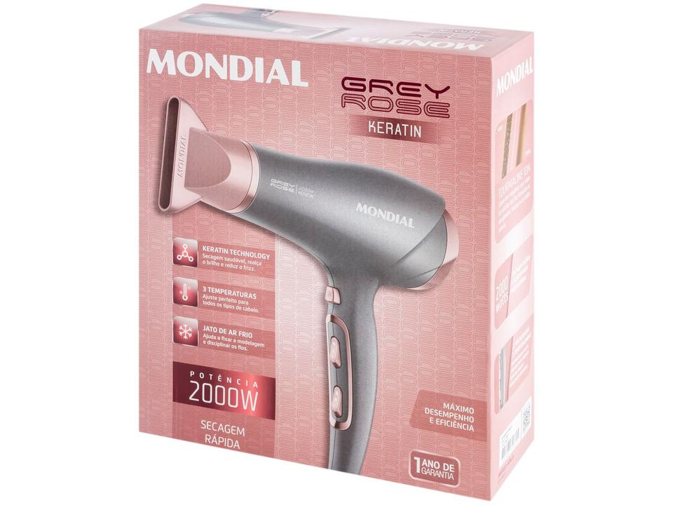 Secador de Cabelo Mondial Keratin Grafite e Rosé - 17