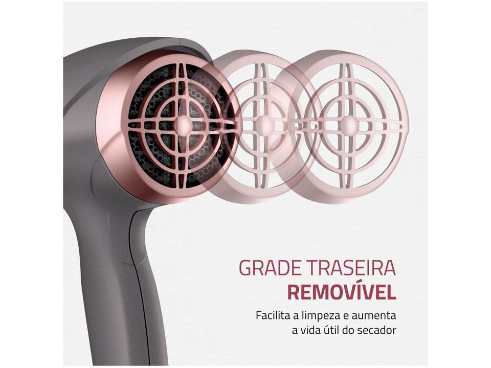 Secador de Cabelo Mondial Keratin Grafite e Rosé - 7