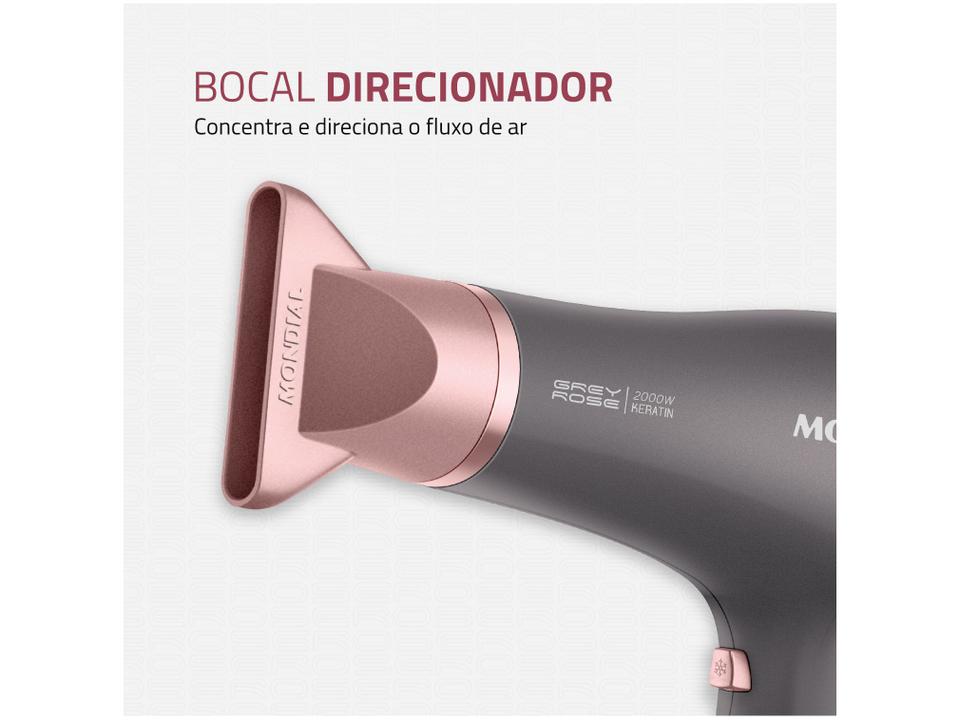 Secador de Cabelo Mondial Keratin Grafite e Rosé - 6