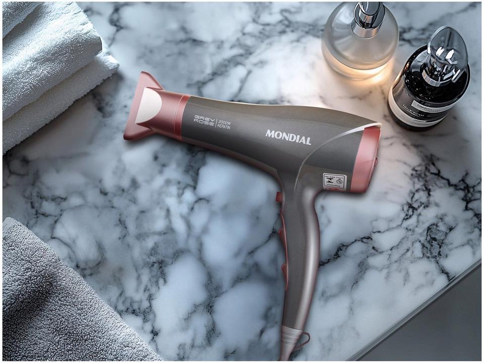 Secador de Cabelo Mondial Keratin Grafite e Rosé - 9