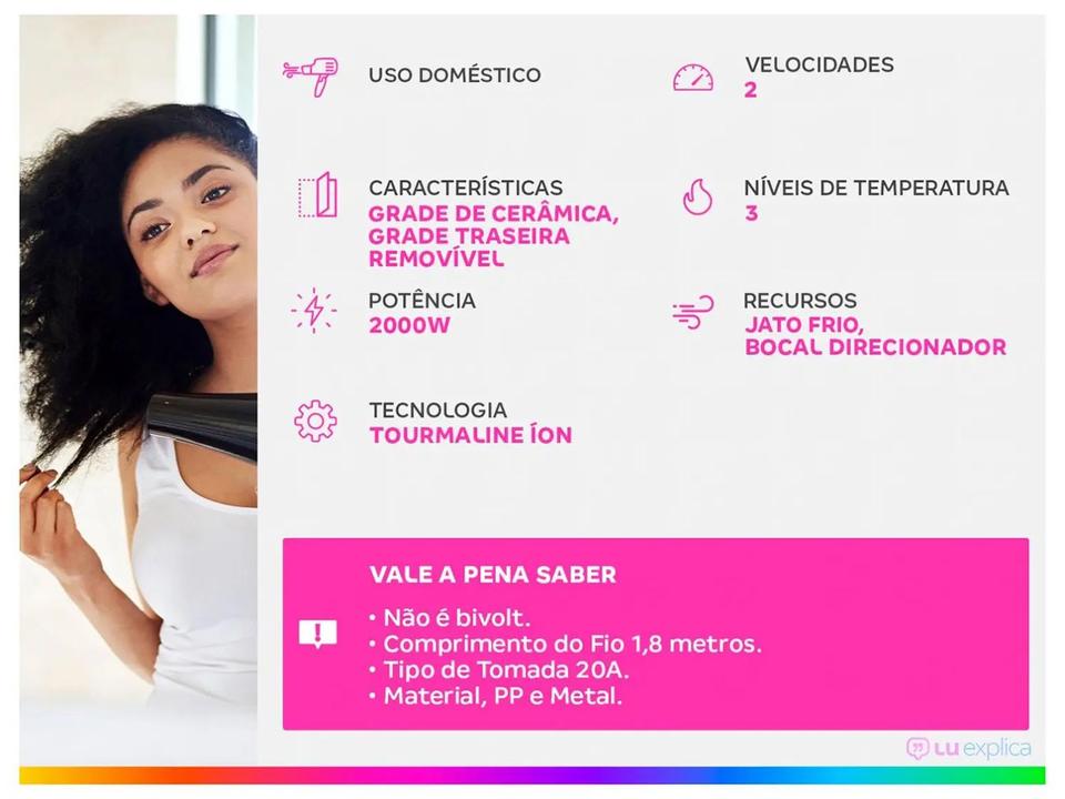 Secador de Cabelo Mondial Keratin Grafite e Rosé - 1