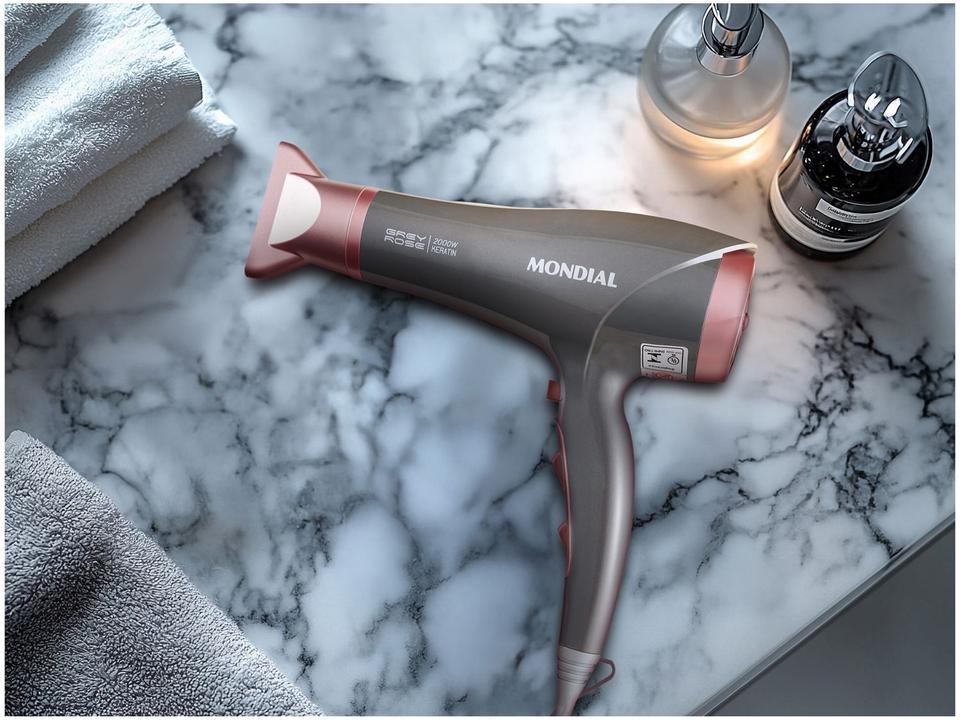 Secador de Cabelo Mondial Keratin Grafite e Rosé - 9