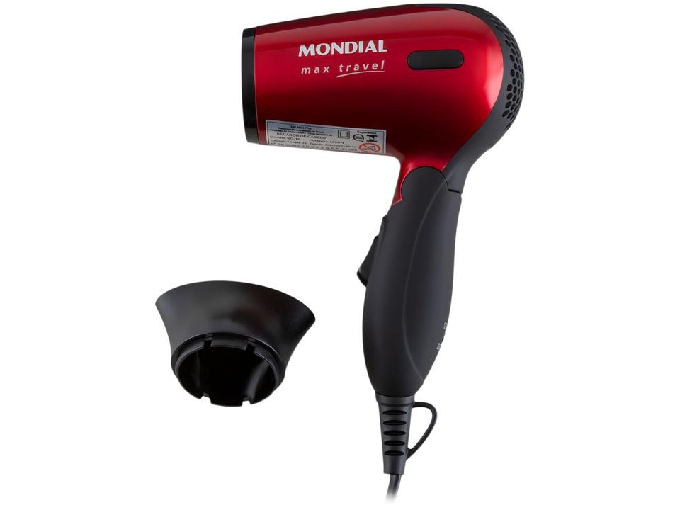 Secador de Cabelo Mondial Max Travel SC-10 Vermelho - 6