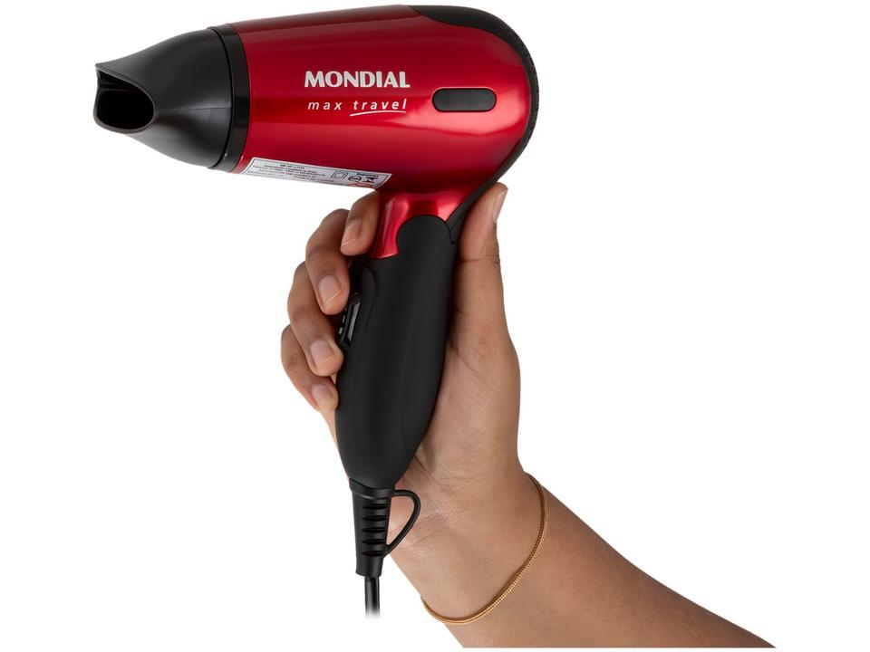 Secador de Cabelo Mondial Max Travel SC-10 Vermelho - 14