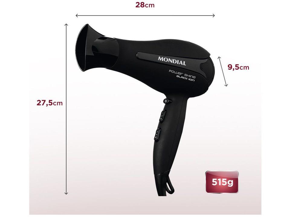 Secador de Cabelo Mondial Power Shine Black - 6