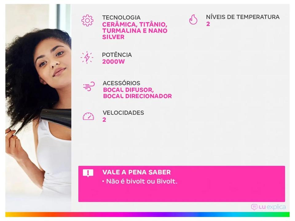 Secador de Cabelo Mondial Profissional Cerâmica - 1