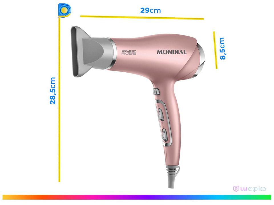 Secador de Cabelo Mondial Tourmaline Ion Golden - 2