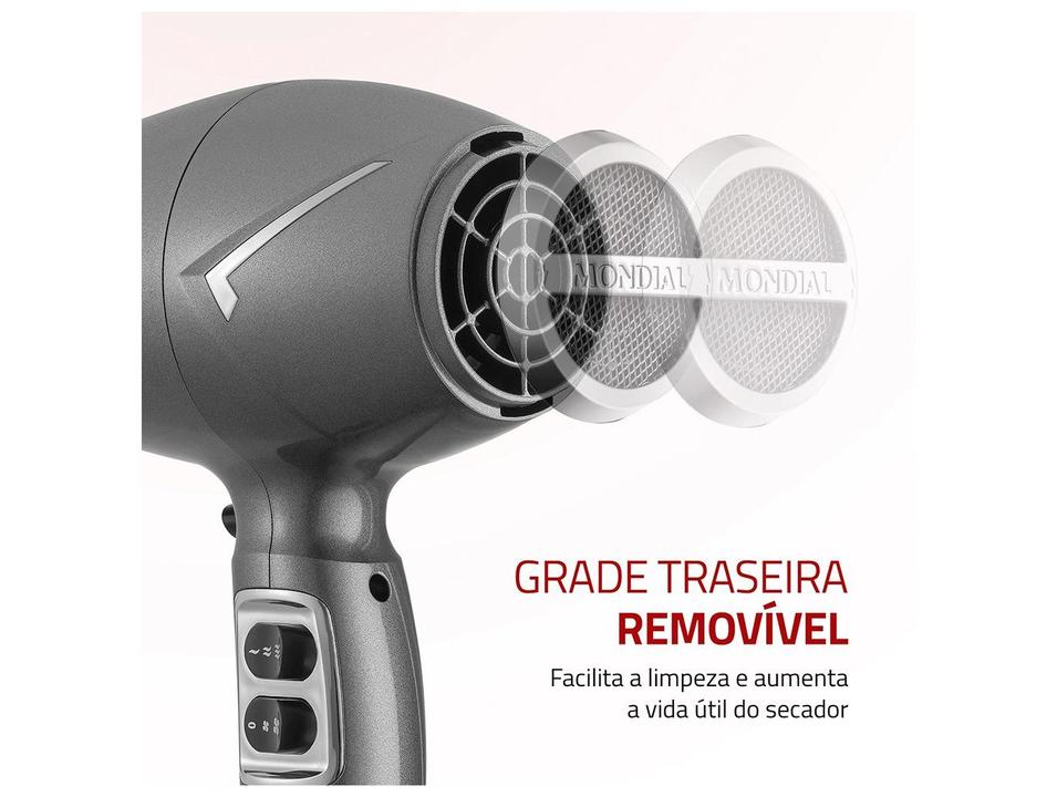 Secador de Cabelo Mondial Tourmaline Íon Grafite 2200W 2 Velocidades Space Shine SC-20-BI 74008-01 - 5