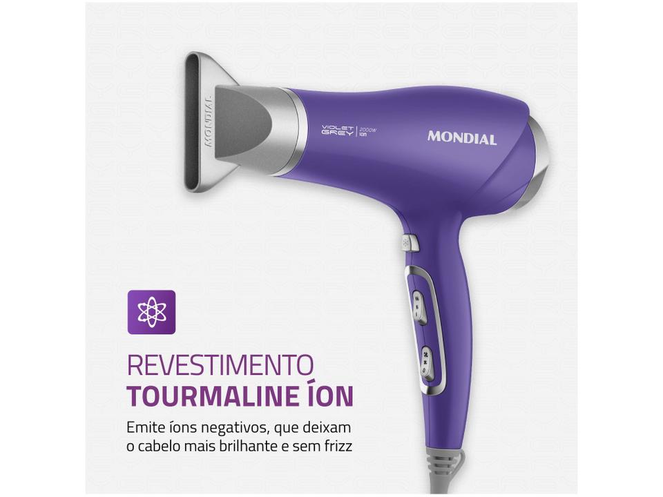 Secador de Cabelo Mondial Tourmaline Íon Lilás - 3