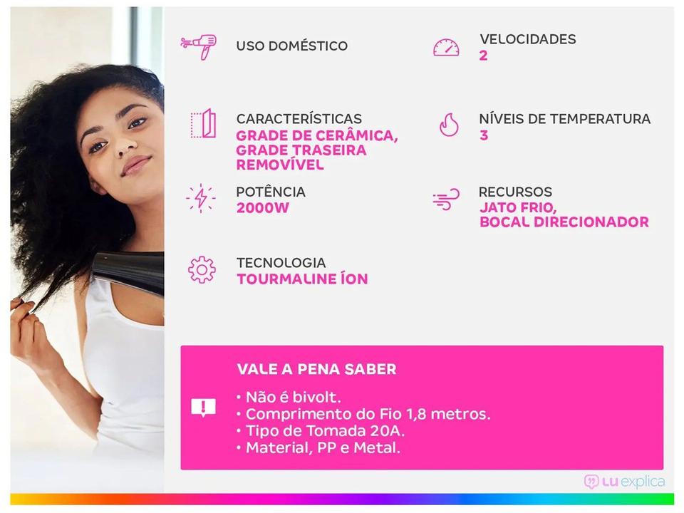 Secador de Cabelo Mondial Tourmaline Íon Lilás - 1