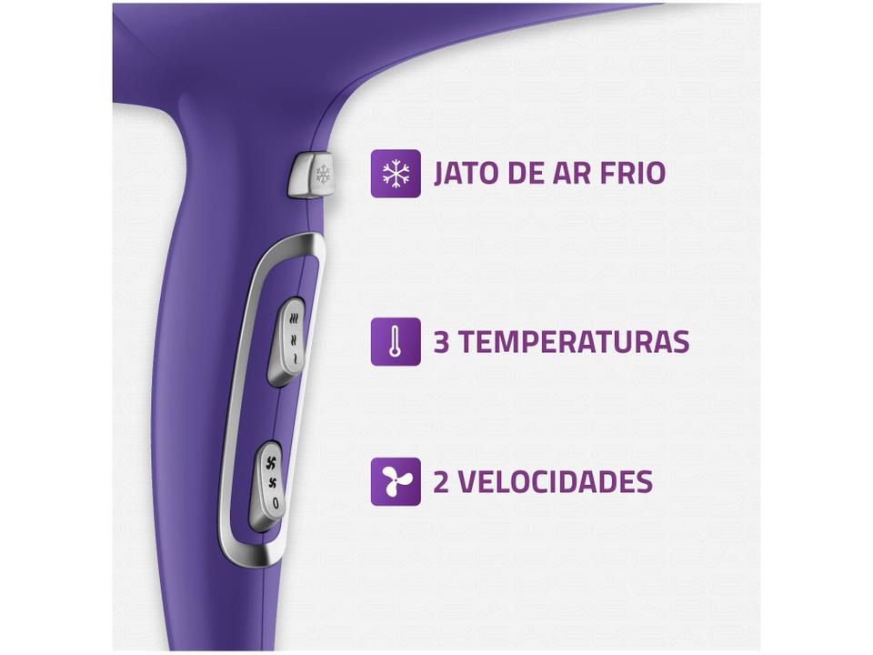 Secador de Cabelo Mondial Tourmaline Íon Lilás - 4