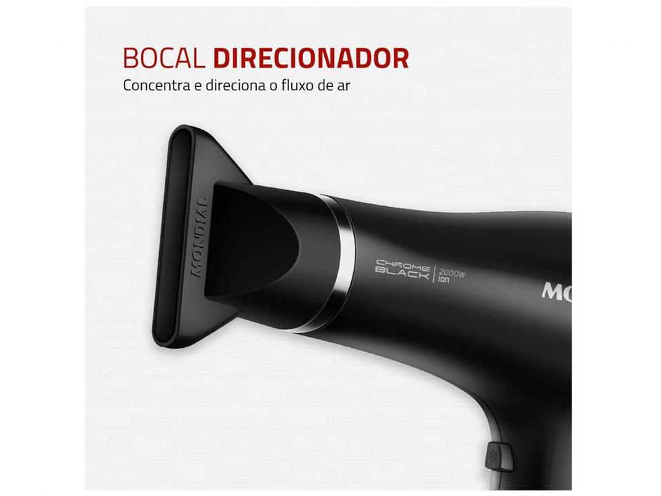 Secador de Cabelo Mondial Tourmaline Íon Preto - 7