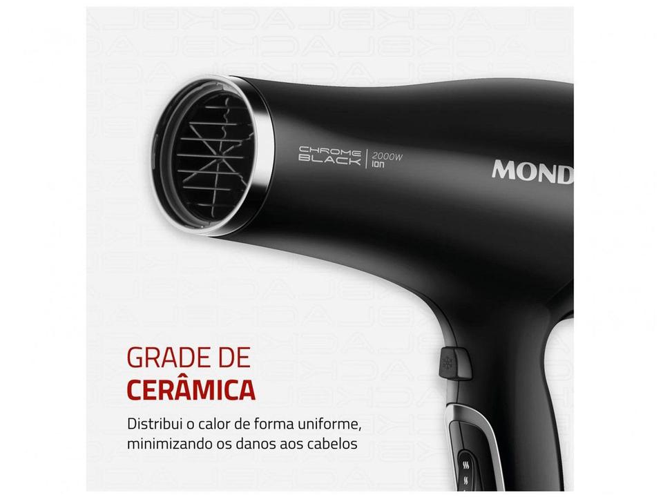 Secador de Cabelo Mondial Tourmaline Íon Preto - 6
