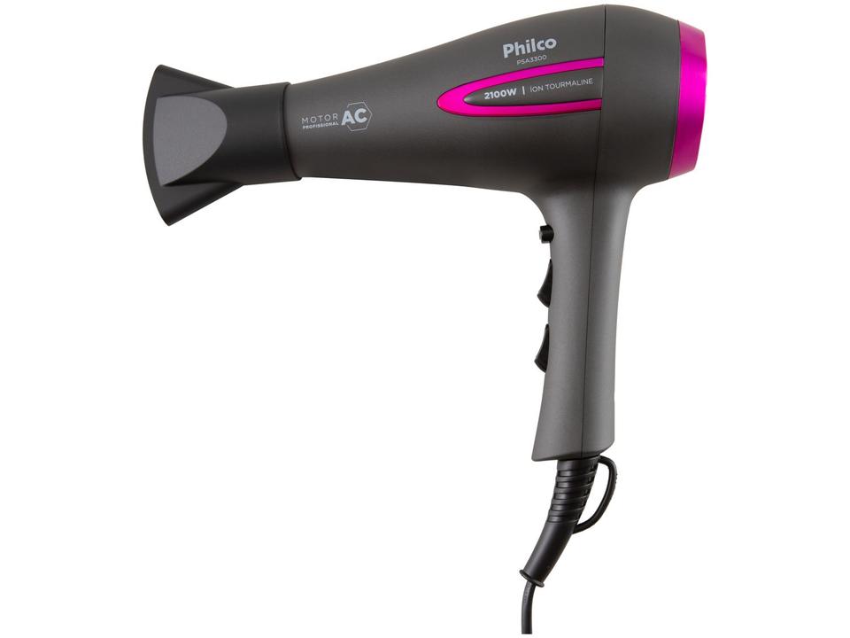 Secador de Cabelo Philco com Íons Tourmaline Cinza e Rosa 2100W 2 Velocidades PSA3300 - 3