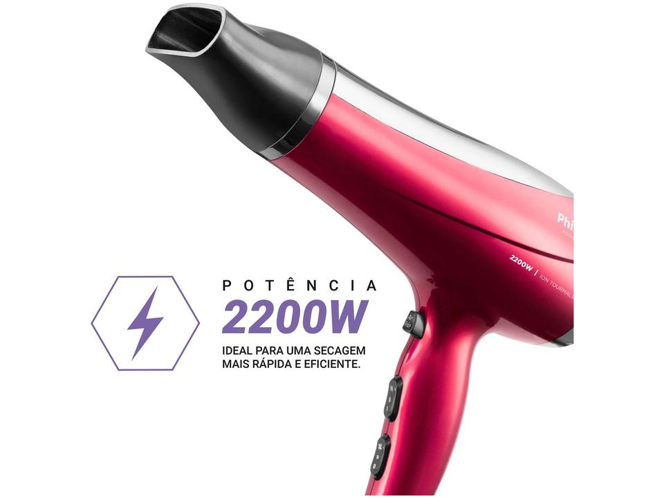 Secador de Cabelo Philco Íons Tourmaline Cherry 2200W 2 Velocidades PSC2300 - 1