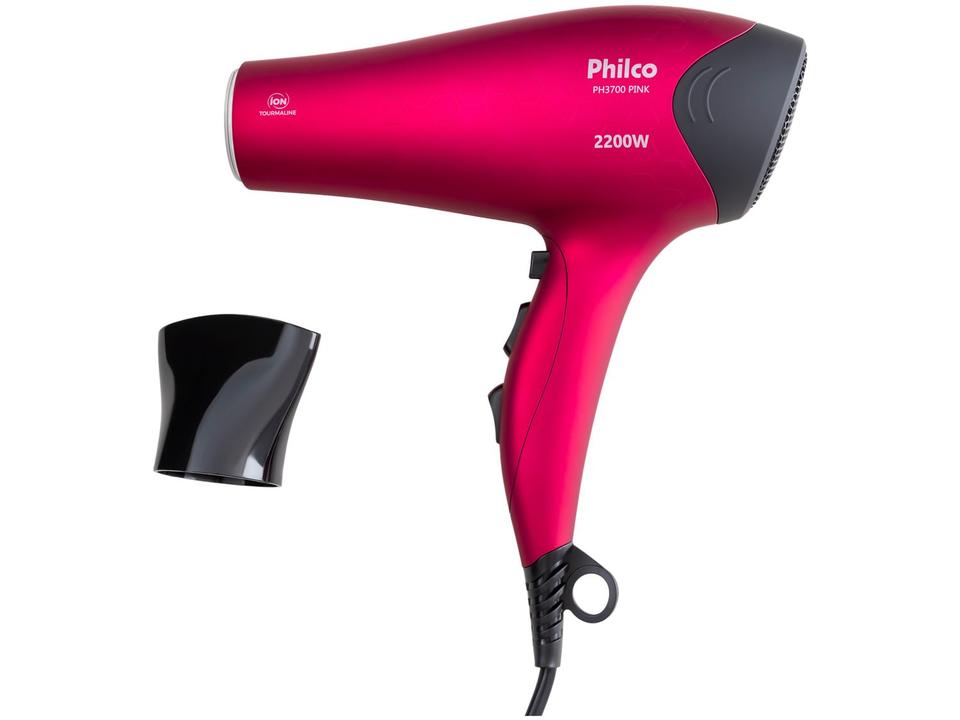 Secador de Cabelo Philco PH3700 Pink - Tourmaline Íon 2200W 2 Velocidades - 220 V