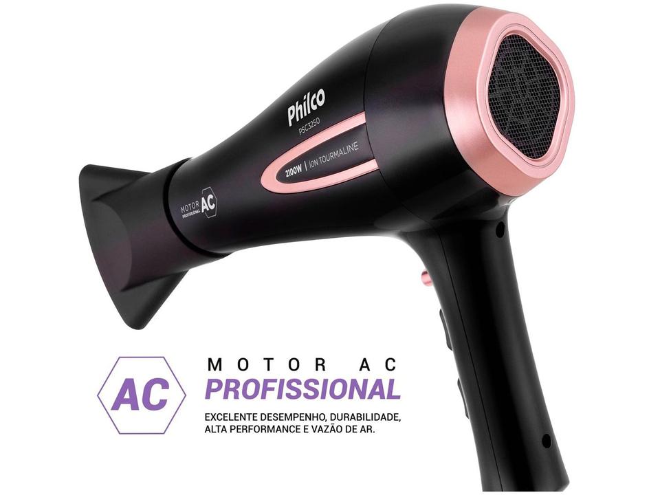 Secador de Cabelo Philco Tourmaline Íon Preto 2100W 2 Velocidades PSA3250 - 2