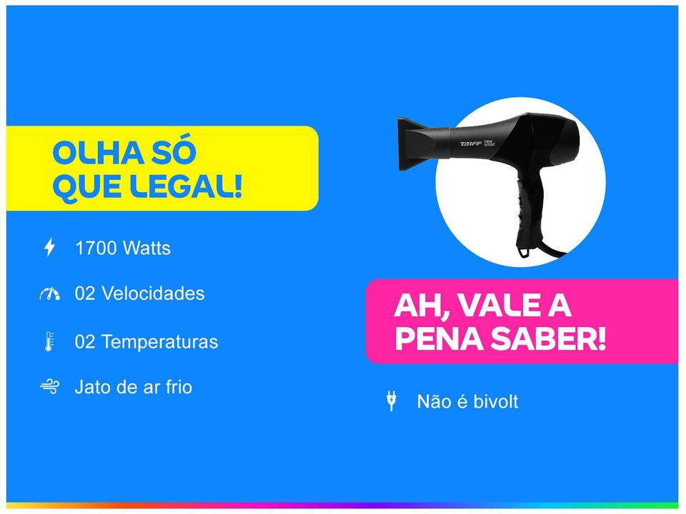 Secador de Cabelo Profissional Taiff Clássica - 1