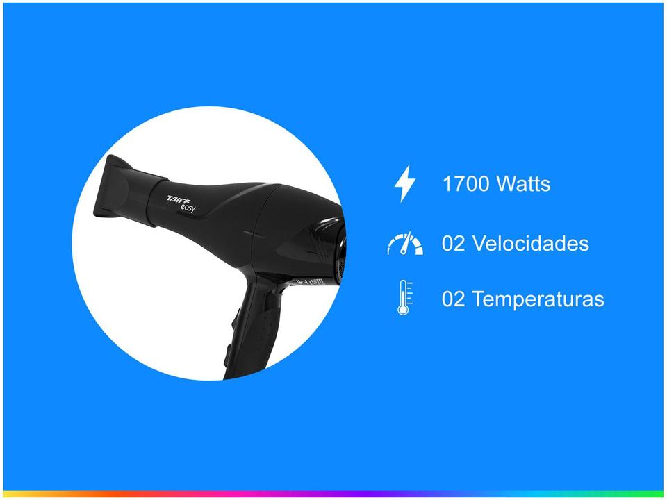 Secador de Cabelo Taiff Easy Preto 1700W 2 Velocidades - 1