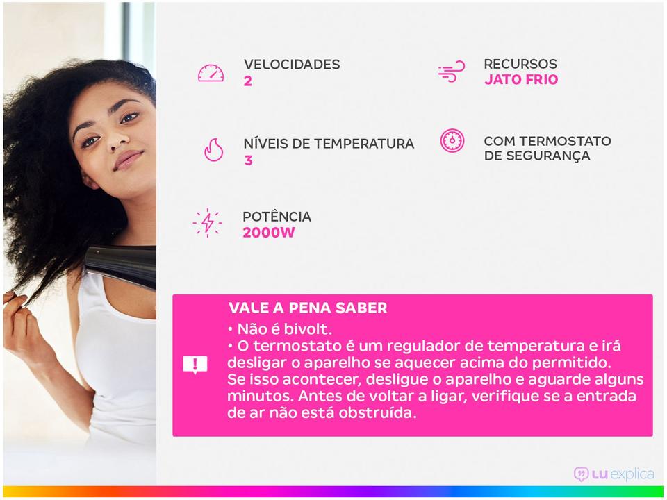 Secador de Cabelo Taiff Style Preto 2000W - 1