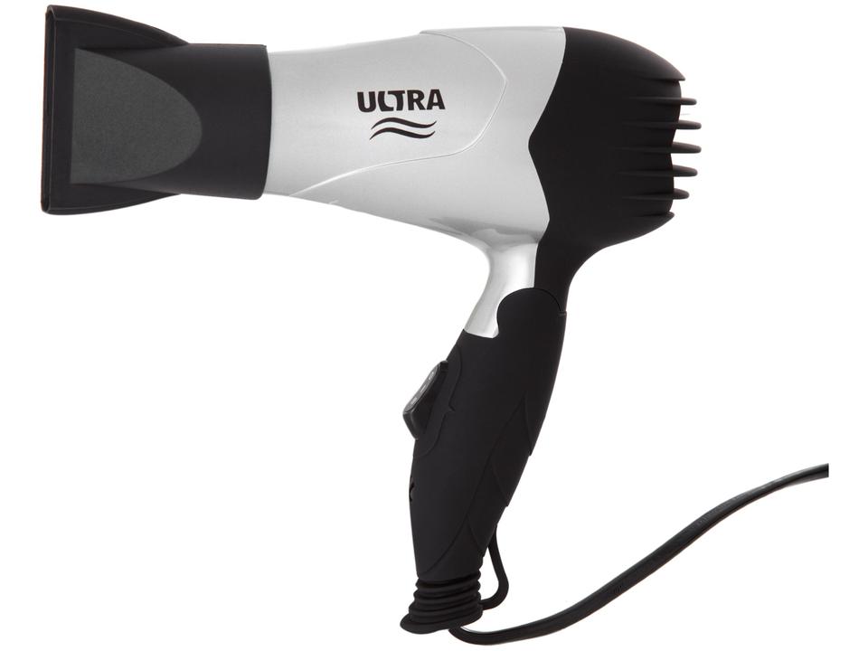 Secador de Cabelo Ultra SC-15 Para Viagens - com Íons 850W 2 Velocidades Cinza e Preto