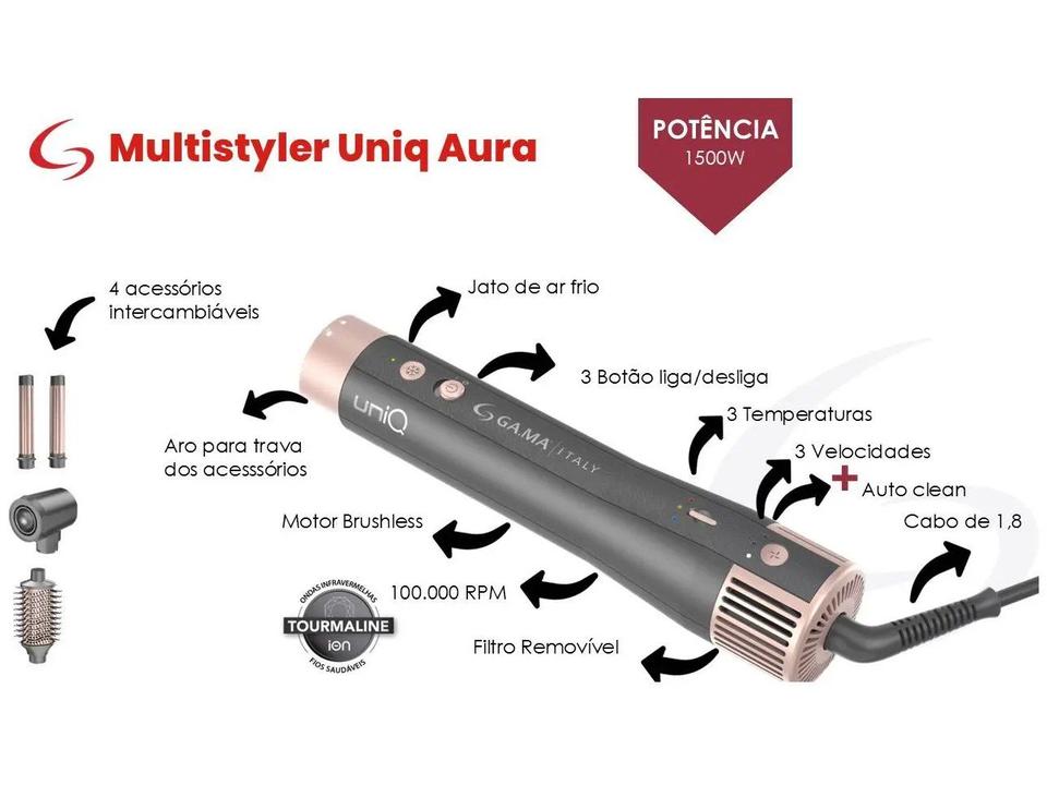 Secador e Modelador de Cabelo 4 em 1 GAMA Italy Uniq Aura - 4