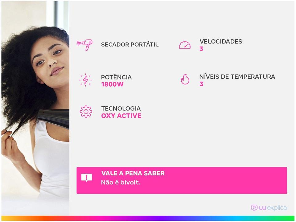 Secador Gama Italy IQ Perfetto Portátil  - Oxy Active 2000W 3 Velocidades - 1