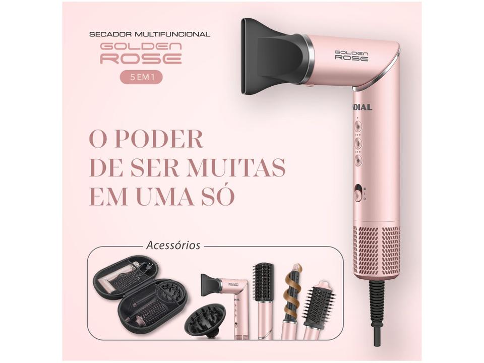 Secador Multifuncional 5 Em 1 Mondial Golden Rosé 1500W SM-01-BLDC-GR - 1
