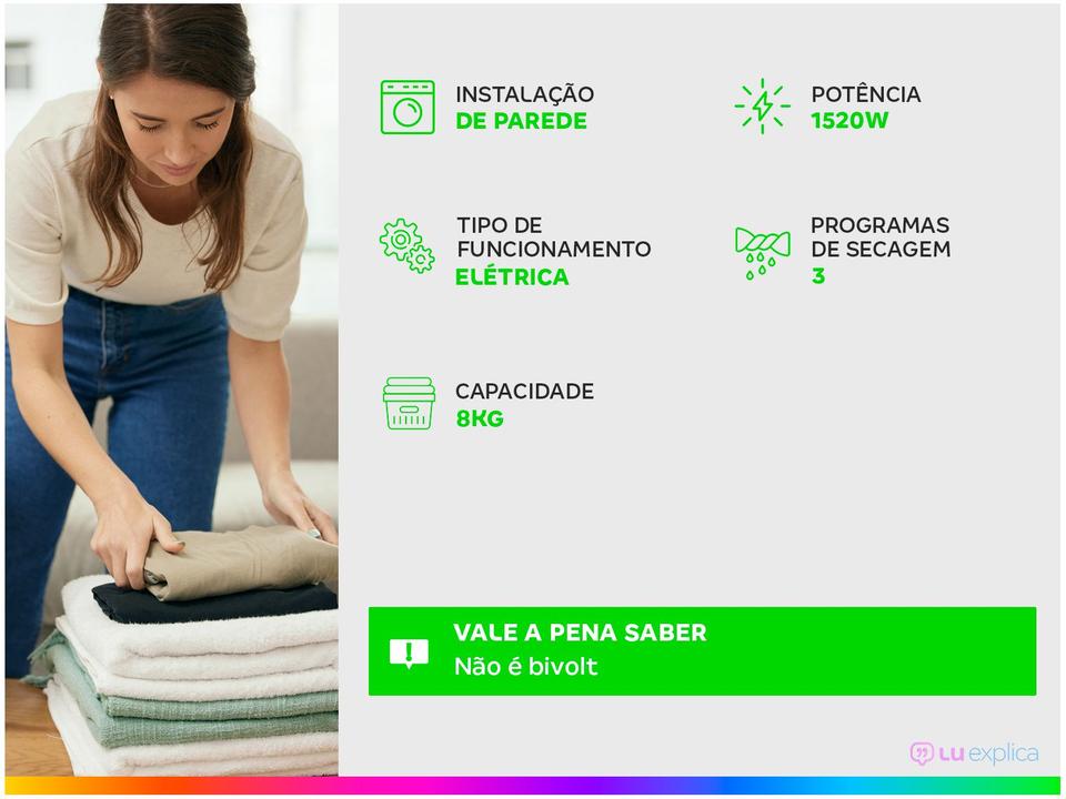 Secadora de Roupas de Parede Mueller Sun 8kg - 1