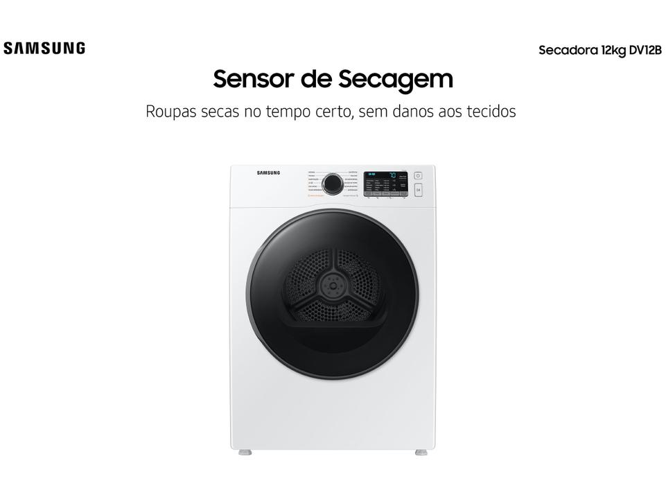 Secadora de Roupas Elétrica Samsung Sensor Dry 12kg DV12B6800EW/AZ - 1