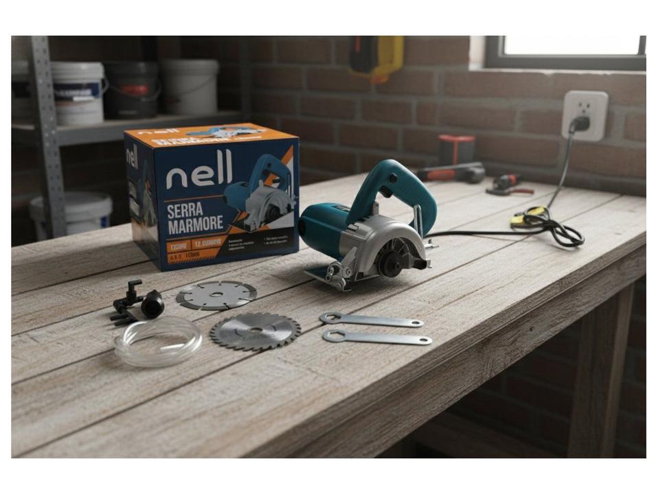 Serra Mármore Elétrica Nell MB-TO037 4 3/8" (110mm) 1300W 12000 RPM 8 Peças - 1