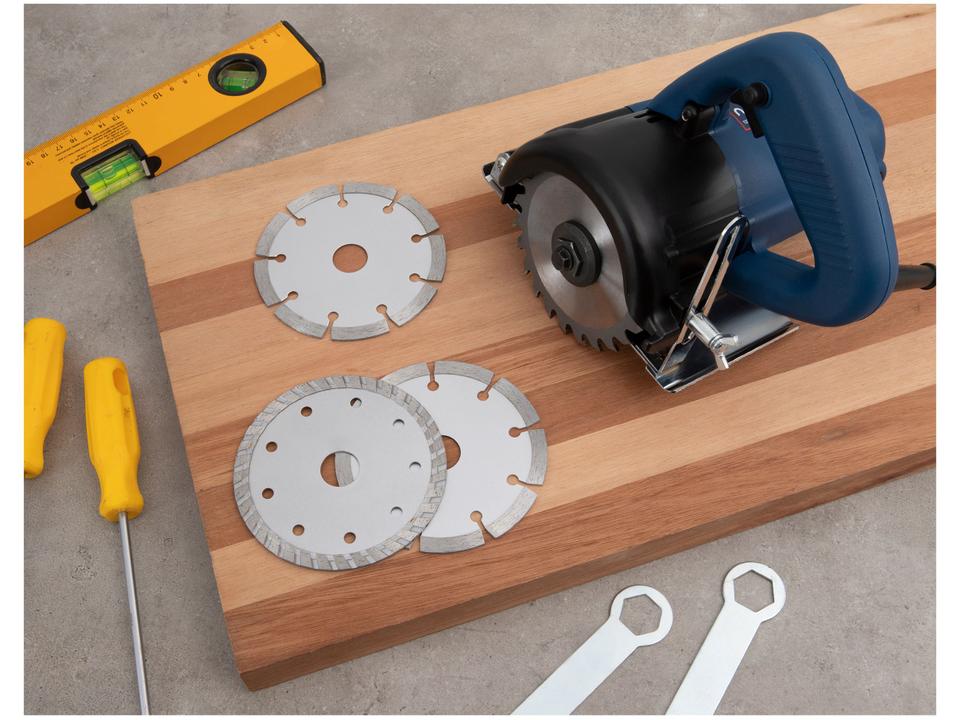 Serra Mármore Elétrica Nell MB91105 110mm  - 1300W 1200 RPM 8 Peças - 1