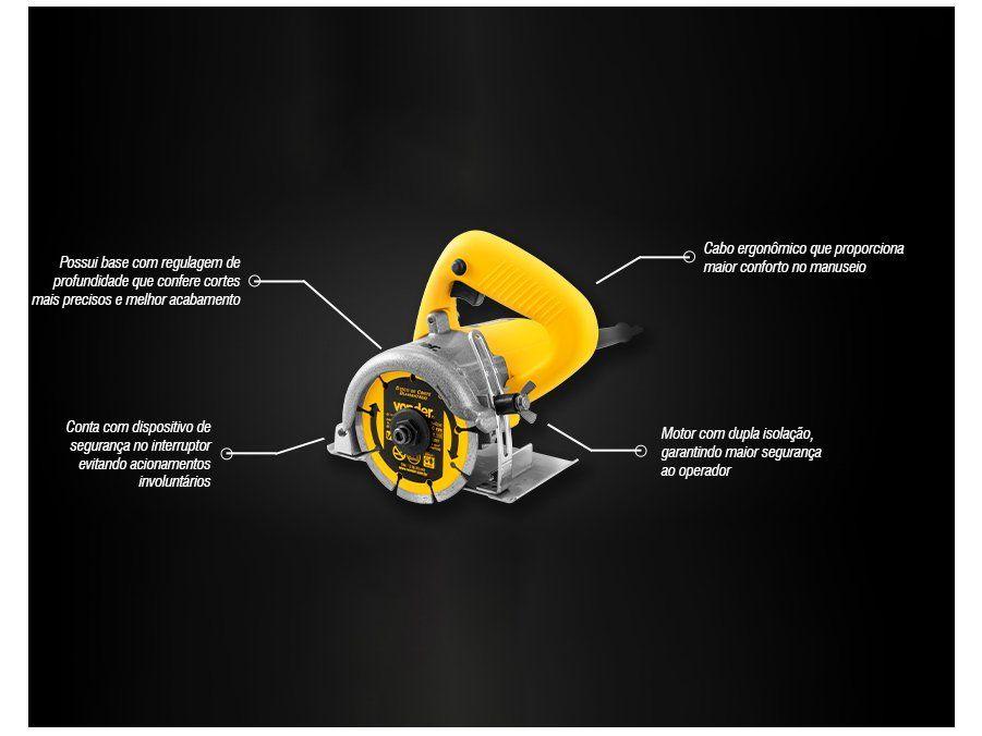 Serra Mármore Elétrica Vonder SMV 1300S 4.3/8" 1300W 13000RPM 4 Peças - 1