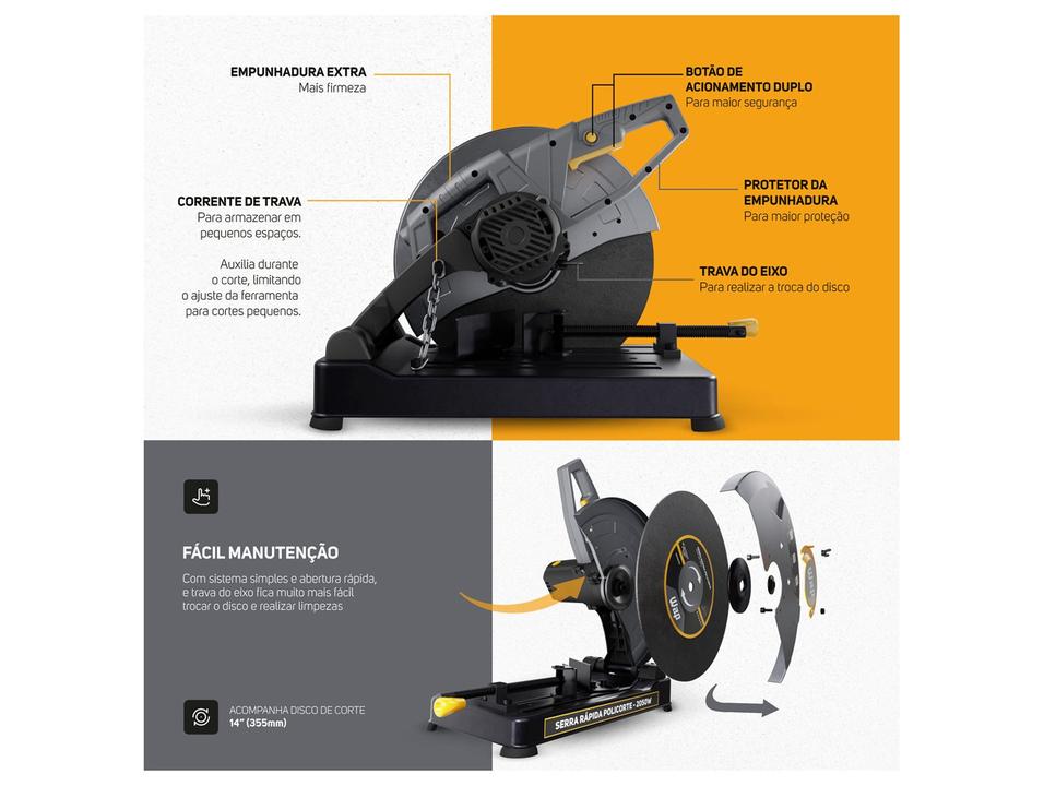 Serra Policorte de Bancada WAP WF SP01 2050W 14" - 4