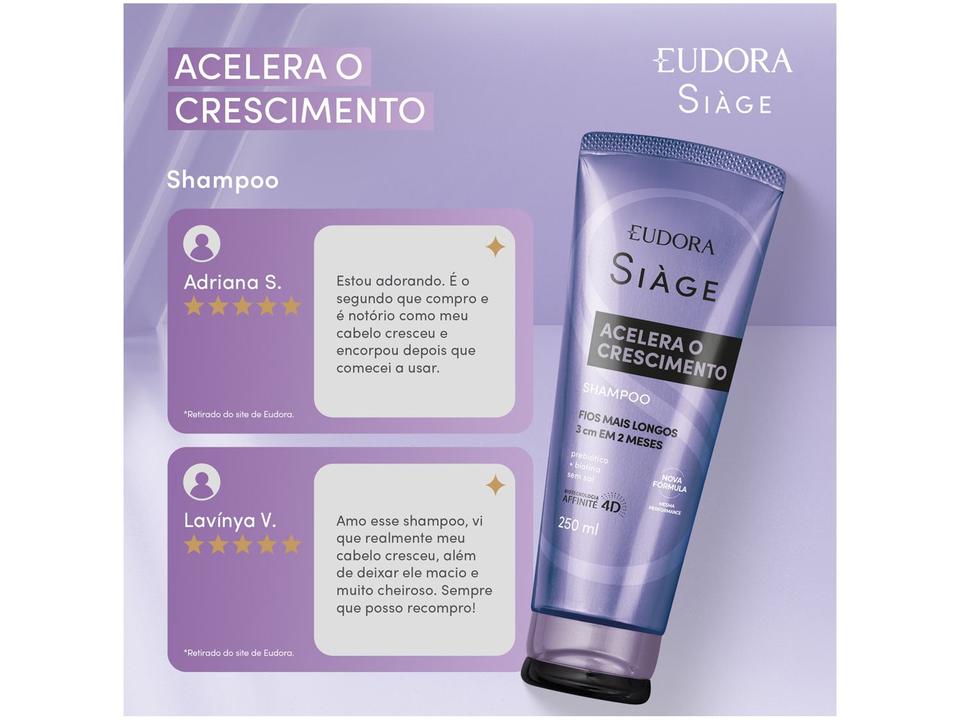 Shampoo Eudora Siàge Acelera o Crescimento 250ml - 2