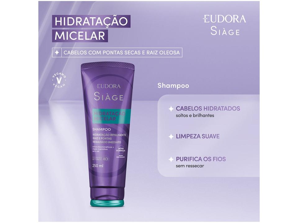 Shampoo Eudora Siàge Hidratação Micelar 250ml - 1