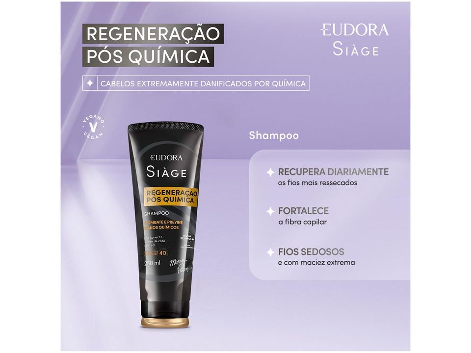 Shampoo Eudora Siàge Regeneração Pós Química 250ml - 1