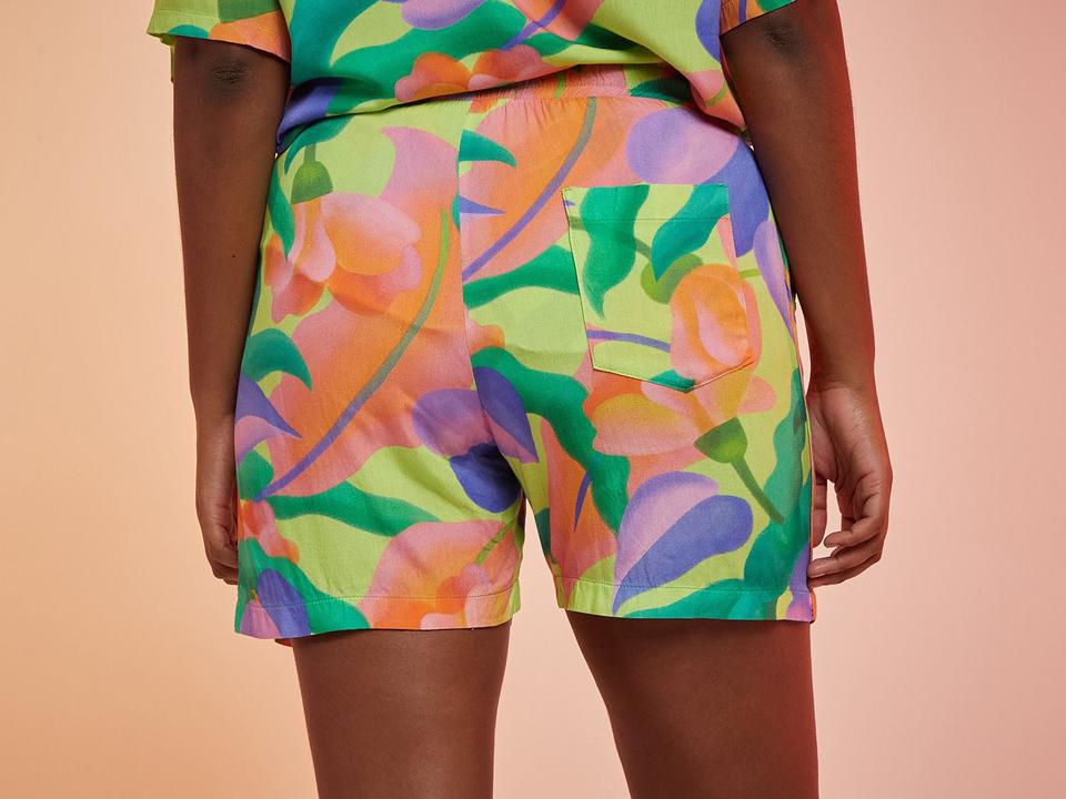 Short Vista Magalu x Flora Yumi Viscose Floral - 1