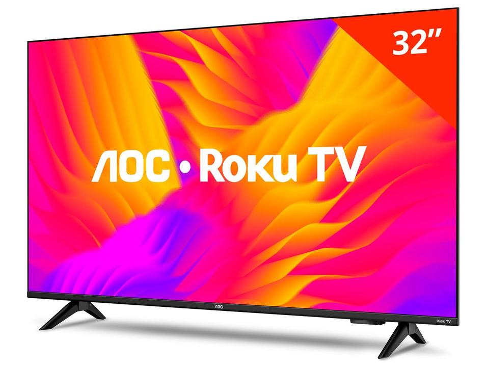 Smart TV 32" AOC HD DLED Série 5155 32S5155/78G Roku TV 2025 - 6