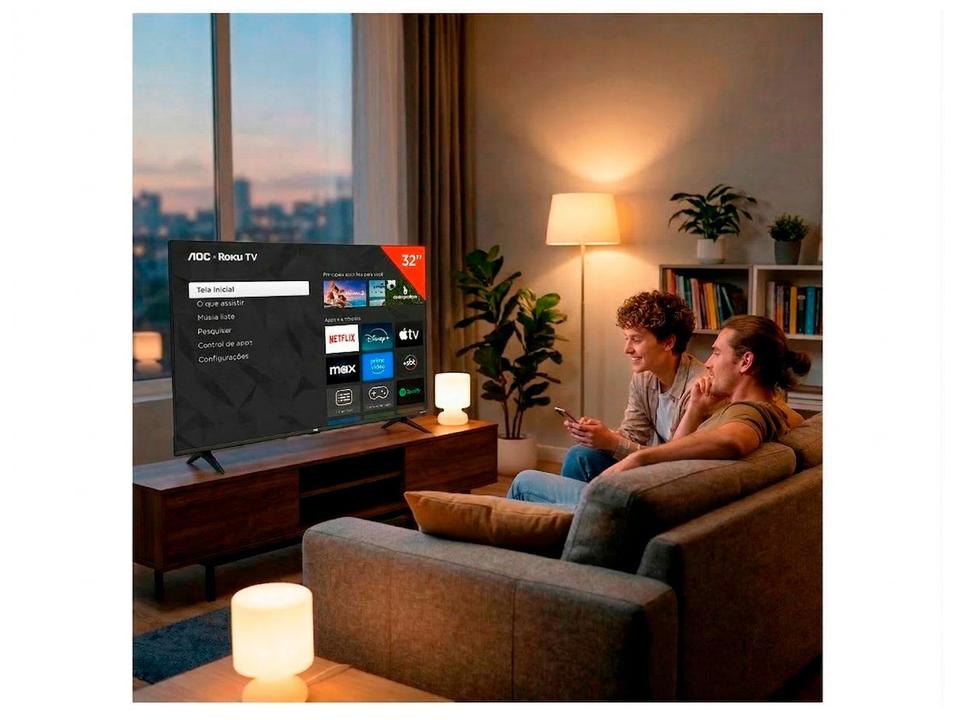 Smart TV 32" AOC HD DLED Série 5155 32S5155/78G Roku TV 2025 - 1
