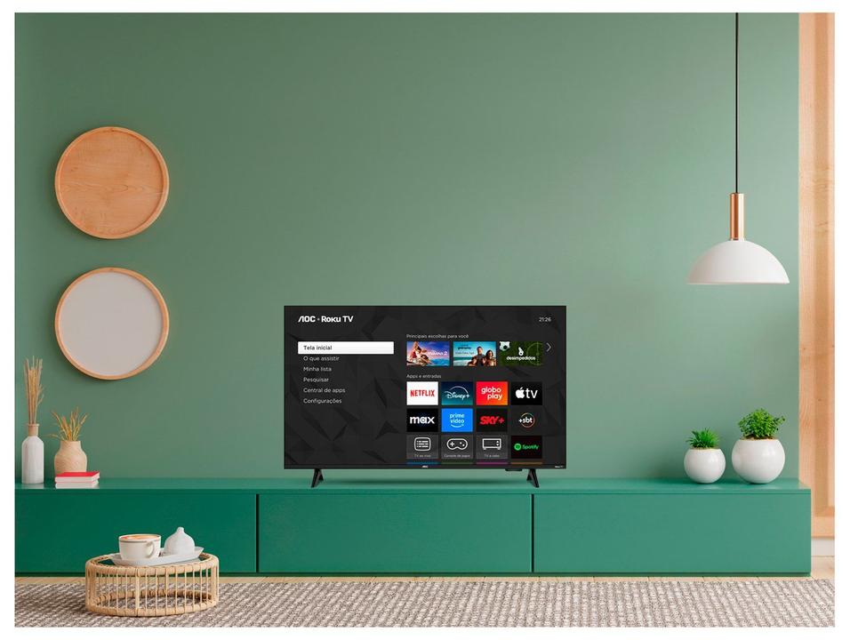 Smart TV 32" AOC HD DLED Série 5155 32S5155/78G Roku TV 2025 - 2