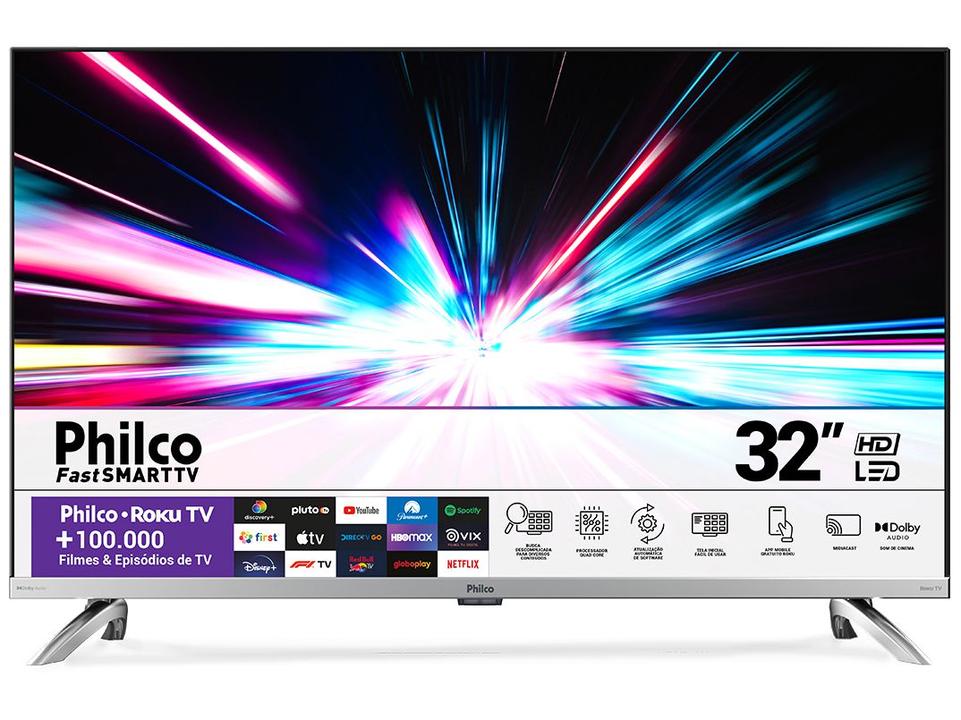 Smart TV 32" HD D-LED Philco Fast Smart PTV32G7PR2CSBLH 60Hz Wi-Fi 2 HDMI 1 USB 2.0 - 4