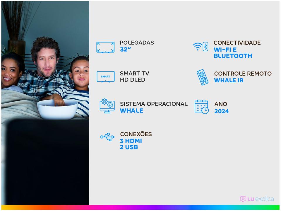 Smart TV 32" HD EFL DLED SX800 32SX800HD 3 HMDI 2 USB - 1