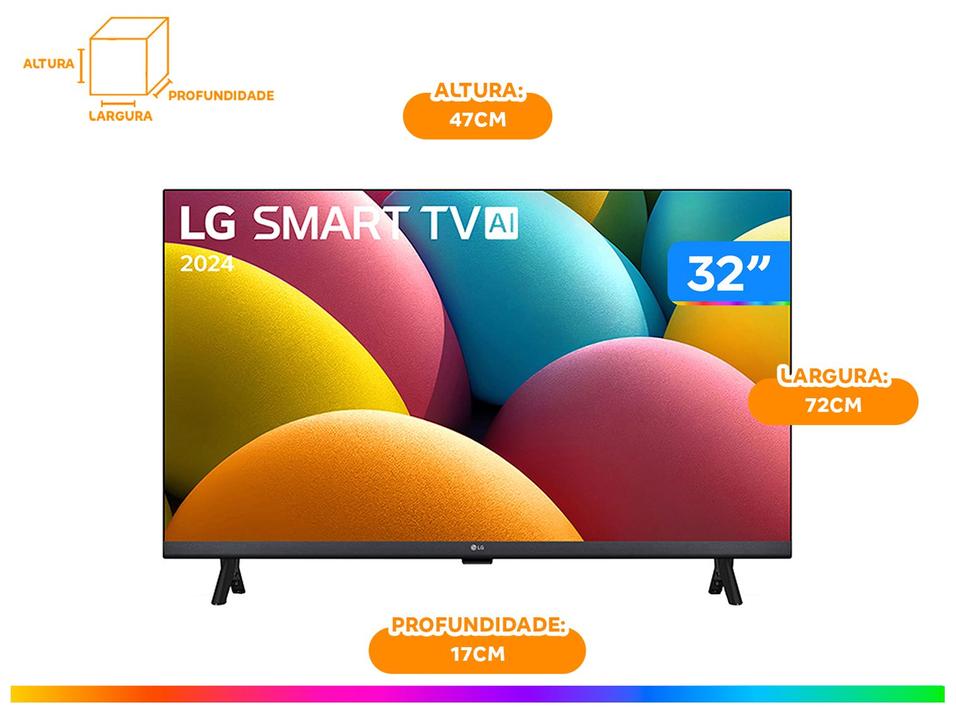Smart TV 32" LG HD LCD 32LR600BPSA com Alexa 2 HDMI 1.4 USB - 9