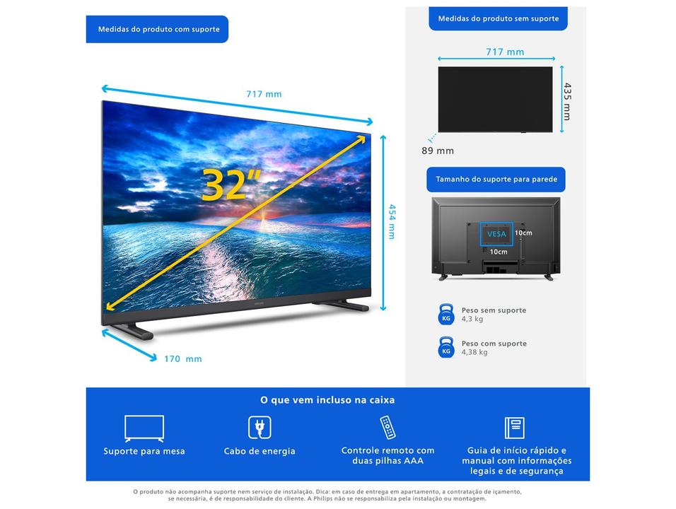 Smart TV 32" Philips HD DLED 6910 32PHG6910/78 Titan OS 2025 - 4